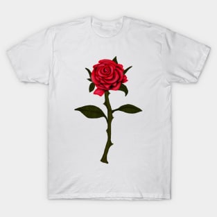 Enchanted Rose - Single Long Stem Rose T-Shirt